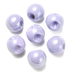 Lilac Opaque Acrylic Beads, Round Ball Bead, Top Drilled, Lilac, 19x19x19mm, Hole: 3mm