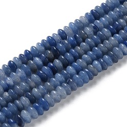 Aventurina Azul Azules naturales perlas de aventurina hebras, cuentas de platillo, Rondana plana, 6~6.5x3 mm, agujero: 1 mm, sobre 118~119 unidades / cadena, 15.35'' (39 cm)