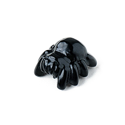 Obsidienne Décorations d'affichage de sculpture en obsidienne naturelle, pour bureau à domicile, araignée, 30x25mm