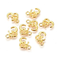 Golden Tibetan Style Alloy Pendants, Lead Free & Cadmium Free, Aum/Om Symbol, about 16mm long, 11mm wide, 2mm thick, hole: 2mm