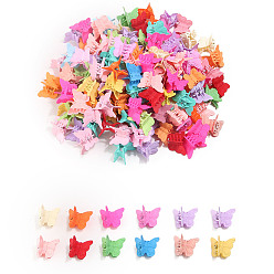 Mixed Color Butterfly Plastic Claw Hair Clips, Macaron Color Hair Accessories for Girls or Women, Mixed Color, 18x20x22mm