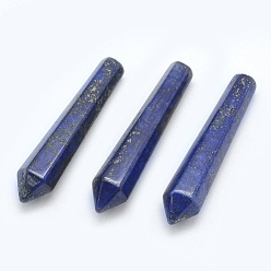 Lapis Lazuli Natural Lapis Lazuli Pointed Beads, Healing Stones, Reiki Energy Balancing Meditation Therapy Wand, Bullet, Undrilled/No Hole Beads, Dyed, 50.5x10x10mm
