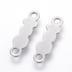 Stainless Steel Color 201 Stainless Steel Links connectors, Stainless Steel Color, 18.5x5.5x0.5mm, Hole: 1.8mm