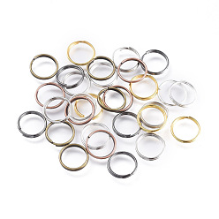 Mixed Color Iron Split Rings, Double Loops Jump Rings, Mixed Color, 10x1.4mm, Inner Diameter: 8.6mm, 6 Colors, about 2080pcs/500g