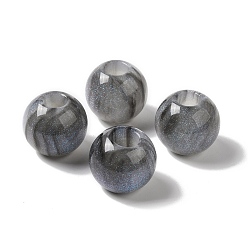 Gray Resin Glitter Large Hole Beads, Rondelle, Gray, 24.5x21.5~22mm, Hole: 8.5mm