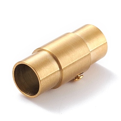 Настоящее золото 18K Ионное покрытие (ip) 304 магнитные застежки из нержавеющей стали, колонка, реальный 18 k позолоченный, 18.5x9x8 мм, отверстие : 6 мм