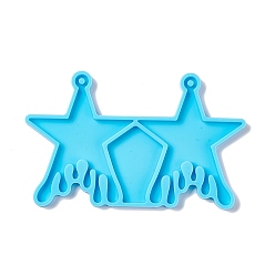 Star Bloody Effect Pendant Silicone Molds, Resin Casting Molds, for UV Resin & Epoxy Resin Craft Making, Star Pattern, 56x90x4mm, Hole: 2.5mm, Inner Diameter: 42x43mm