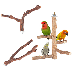 Coconut Brown AHANDMAKER Satinwood Parrot Standing Twig, with Iron Finding, Pet Supplies, Coconut Brown, 22.9x23.5x23cm