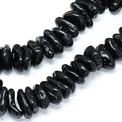 Natural Gemstone Natural Tektite Bead Strands, Chip, 23~31x10~22x8~16mm, Hole: 1mm, about 49pcs/strand, 15.7 inch