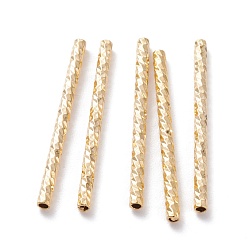 Chapado en Oro Real de 24K Perlas de tubo de latón, larga duración plateado, tubo facetas, real 24 k chapado en oro, 30x2 mm, agujero: 1.2 mm