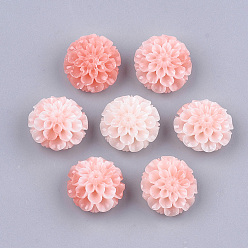 Saumon Clair Perles de corail synthétiques, teint, fleur de lotus, saumon clair, 15x16x9.5mm, Trou: 1.4mm