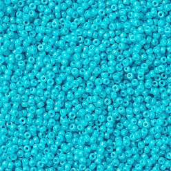 (RR4480) Duracoat teñido de azul submarino opaco Cuentas de rocailles redondas miyuki, granos de la semilla japonés, (rr 4480) duracoat teñido de azul submarino opaco, 8/0, 3 mm, agujero: 1 mm, Sobre 2111~2277 unidades / 50 g