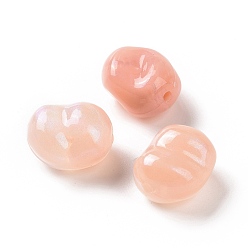 Saumon Clair Perles acryliques opaques, perles de paillettes, torsion tour, saumon clair, 16x13.5x11mm, Trou: 1.8mm, environ333 pcs / 500 g