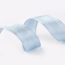 Light Blue Single Face Polyester Satin Ribbon, with Texture Edge, Light Blue, 1-1/2 inch(38mm), about 50yards/roll(45.72m/roll)