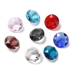 Mixed Color Pointed Back Glass Rhinestone Cabochons, Faceted, Diamond, Mixed Color, 8x4~4.5mm