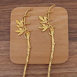Oro Palos para el cabello con cuerpo de aleación y hojas de vid., accesorios para el cabello para mujer, dorado, 171x30 mm