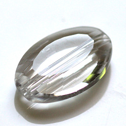 Clair Imitations de perles de cristal autrichien, grade de aaa, facette, ovale, clair, 9.5x6x3mm, Trou: 0.7~0.9mm