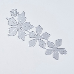 Matte Platinum Color Carbon Steel Cutting Dies Stencils, for DIY Scrapbooking/Photo Album, Decorative Embossing DIY Paper Card, Flower, Flower, Matte Platinum, 67x160x1mm