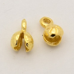 Golden Brass Bead Tips, Calotte Ends, Clamshell Knot Cover, Golden, 8.5x4x4.5mm, Hole: 1mm