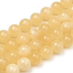 Jade Topazee Topaze naturelles perles de jade de brins, ronde, 10mm, Trou: 1.2mm, Environ 39 pcs/chapelet, 15.16 pouce (38.5 cm)
