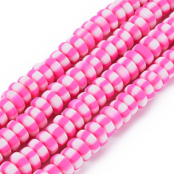 Honeydew Handmade Polymer Clay Beads Strands, for DIY Jewelry Crafts Supplies, Flat Round, Honeydew, 6.8~8x3mm, Hole: 1.4mm, about 110~116pcs/strand, 15.75 inch(40cm)