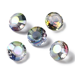 Kaki Foncé Cabochons en verre transparent strass, facette, pointé en arrière, diamant, kaki foncé, 10x7mm