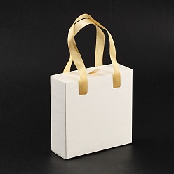 Blanco Cajas de cajones de papel plegables, cajas de regalo deslizantes, con mango, Rectángulo, blanco, producto acabado: 10x3.5x10 cm