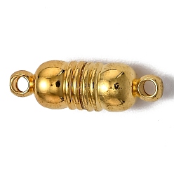 Golden Brass Magnetic Clasps with Loops, Oval, Golden, 18x6mm, Hole: 1.6mm