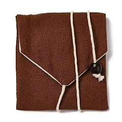 Brun Saddle Sacs de pochettes d'emballage en toile de jute, pour l'emballage de bijoux, carrée, selle marron, 9.5~10x9.5x0.8~1 cm