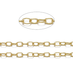 Золотой Латунные кабельные цепи, несварные, с катушкой, овальные, без кадмия, без никеля и без свинца, золотые, 4x3x0.6 мм, около 301.83 футов (92 м) / рулон