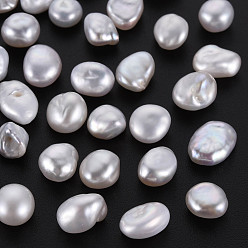 Seashell Color Natural Keshi Pearl Beads, Cultured Freshwater Pearl, No Hole/Undrilled, Rice, Seashell Color, 6~10x6~7.5x3~6mm