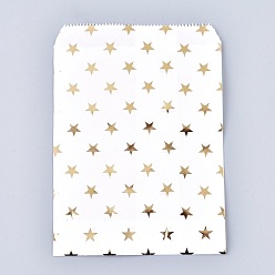 Золотистый Экологичные пакеты из крафт-бумаги со звездным рисунком, подарочные пакеты, сумки для покупок, прямоугольные, золотые, 18x13x0.01 см