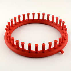 Red Plastic Spool Knitting Loom for Yarn Cord Knitter, Red, 190x35mm