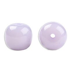 Lilas Des perles de résine opaques, baril, lilas, 12x11mm, Trou: 1.6~1.8mm