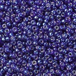 (RR1020) Silverlined Cobalt AB Миюки круглые бусины рокайль, японский бисер, (rr 1020) серебристый кобальт ab, 11/0, 2x1.3 мм, Отверстие : 0.8 мм , около 5500 шт / 50 г