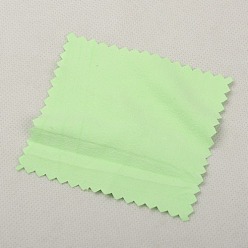 Pale Green Suede Fabric Square Silver Polishing Cloth, Jewelry Cleaning Cloth, 925 Sterling Silver Anti-Tarnish Cleaner, Pale Green, 75x75x2mm