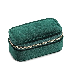 Teal Velvet Box, Jewelry Organizer, for Necklaces, Rings, Rectangle, Teal, 8.5x4.8x4cm
