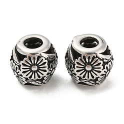 Antique Silver 316 Surgical Stainless Steel  Beads, Flower, Antique Silver, 9.5x10mm, Hole: 4mm