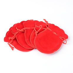 Red Gourd Velvet Bags, Red, 9.5x7.5cm