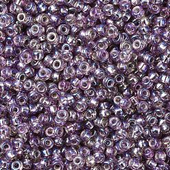 (RR1012) Silverlined Smoky Amethyst AB MIYUKI Round Rocailles Beads, Japanese Seed Beads, (RR1012) Silverlined Smoky Amethyst AB, 11/0, 2x1.3mm, Hole: 0.8mm, about 5500pcs/50g