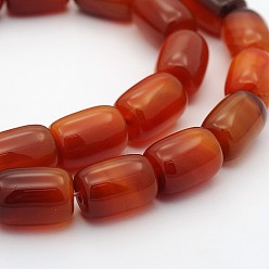 Carnelian Barrel Natural Carnelian Beads Strands, Dyed & Heated, 15x11mm, Hole: 1mm, about 25pcs/strand, 16 inch