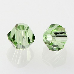 Vert Clair Aaa facettes de qualité toupie perles de verre transparent, vert clair, 4x3mm, trou: 1 mm, environ 720 PCs / sachet 
