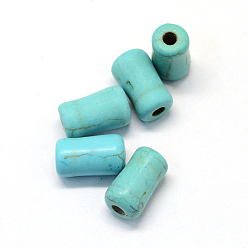 Бирюза Синтетический драгоценный камень бирюзового, колонка, бирюзовые, 13.5~14x8 мм, отверстие : 2.8 мм