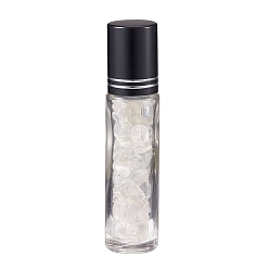 Хрусталь Стеклянные бутылки с роликовыми шариками, многоразовая бутылка эфирного масла, с кварцевыми кристаллами, для личной гигиены, 85x20 мм, бусины: 3x11~3x7 мм, емкость: 10 мл