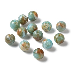 Colorful Acrylic Beads, Imitation Jade, Round, Colorful, 12mm, Hole: 2mm, about 500pcs/500g
