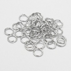 Platinum Eco-Friendly Brass Jump Rings, Open Jump Rings, Cadmium Free & Nickel Free & Lead Free, Platinum, 5x0.8mm, 20 Gauge, Inner Diameter: 3.4mm, Hole: 3mm, about 8928pcs/500g
