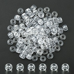Clear Transparent Acrylic European Beads, Large Hole Barrel Beads, Clear, 9x6mm, Hole: 4mm