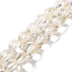 Jaune Verge D'or Chapelets de perles en verre transparentes  , lanterne, jaune verge d'or clair, 8.5x7.5x8mm, Trou: 1.2mm, Environ 45~46 pcs/chapelet, 14.37 pouce (36.5 cm)