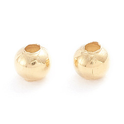 Golden 304 Stainless Steel Beads, Hollow Round, Golden, 2x2mm, Hole: 0.8mm, about 500pcs/bag