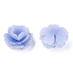 Cornflower Blue Plastic Beads, Flower, Cornflower Blue, 24x23x14mm, Hole: 1.4mm